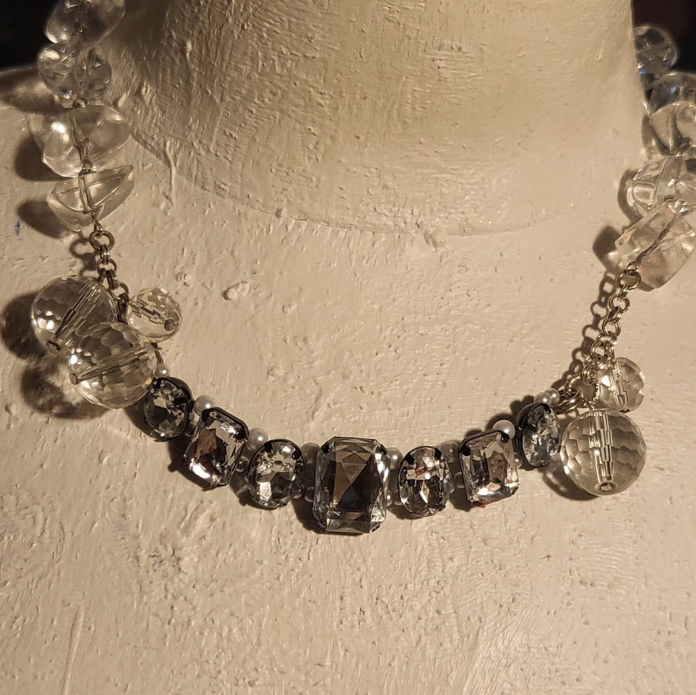 NWOT WHBM Elegant Silver Crystal Necklace